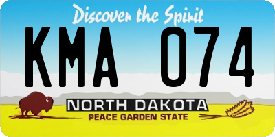 ND license plate KMA074