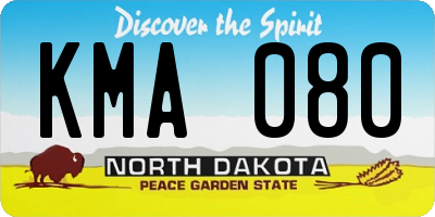 ND license plate KMA080