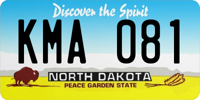 ND license plate KMA081
