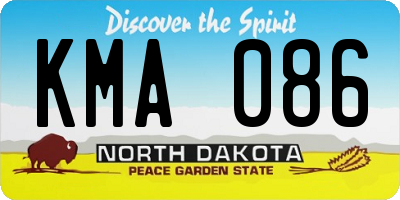 ND license plate KMA086