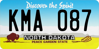 ND license plate KMA087