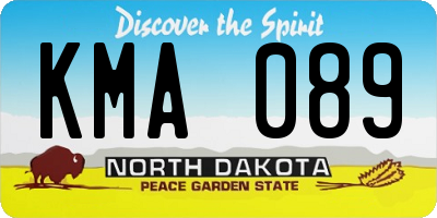 ND license plate KMA089