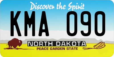 ND license plate KMA090