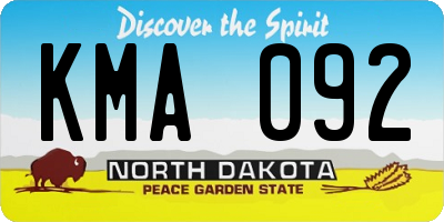ND license plate KMA092