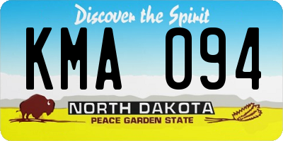 ND license plate KMA094