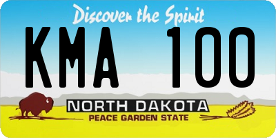 ND license plate KMA100