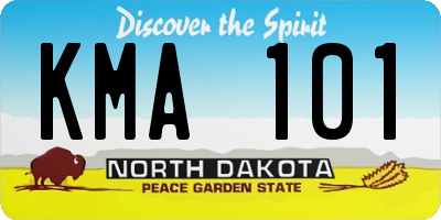 ND license plate KMA101