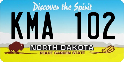 ND license plate KMA102
