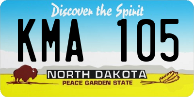 ND license plate KMA105
