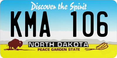 ND license plate KMA106