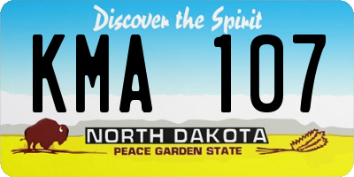 ND license plate KMA107