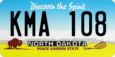 ND license plate KMA108