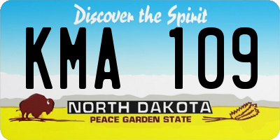 ND license plate KMA109
