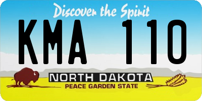 ND license plate KMA110