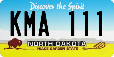 ND license plate KMA111