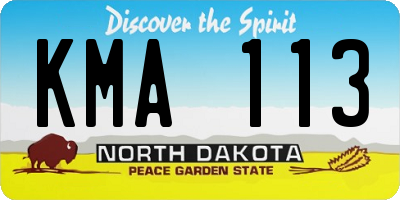 ND license plate KMA113