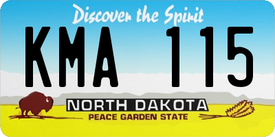 ND license plate KMA115