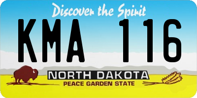 ND license plate KMA116