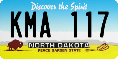 ND license plate KMA117