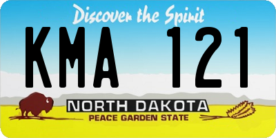 ND license plate KMA121