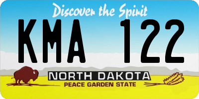 ND license plate KMA122