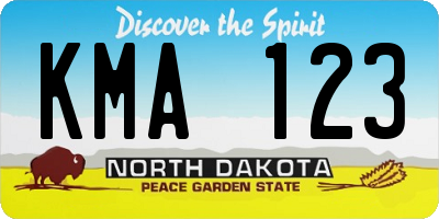 ND license plate KMA123