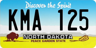 ND license plate KMA125