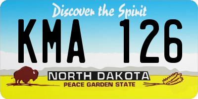 ND license plate KMA126