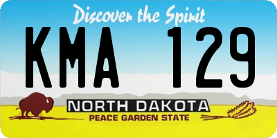 ND license plate KMA129