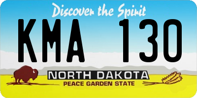 ND license plate KMA130