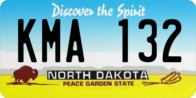 ND license plate KMA132