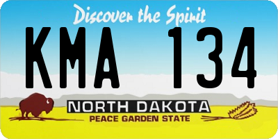 ND license plate KMA134