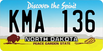 ND license plate KMA136
