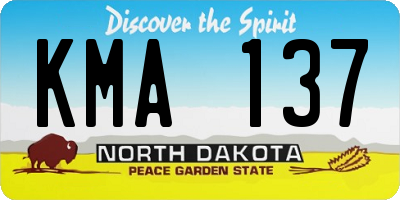 ND license plate KMA137