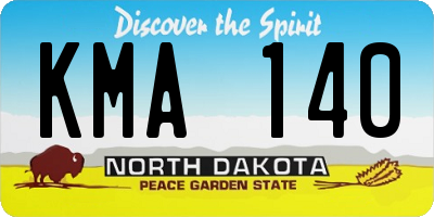 ND license plate KMA140