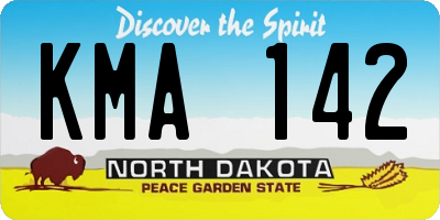 ND license plate KMA142