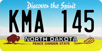 ND license plate KMA145