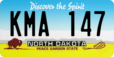 ND license plate KMA147