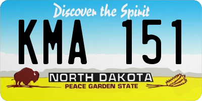 ND license plate KMA151
