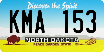 ND license plate KMA153