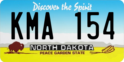 ND license plate KMA154