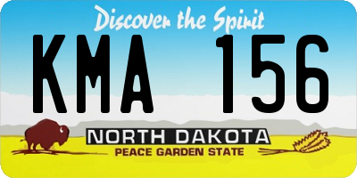 ND license plate KMA156