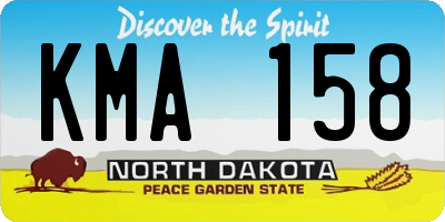 ND license plate KMA158