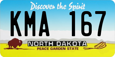 ND license plate KMA167