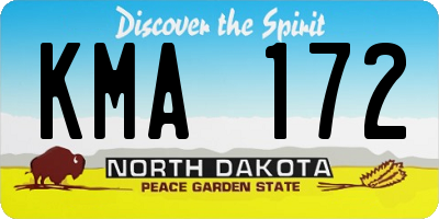 ND license plate KMA172