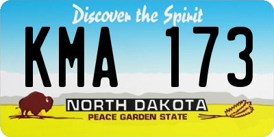 ND license plate KMA173