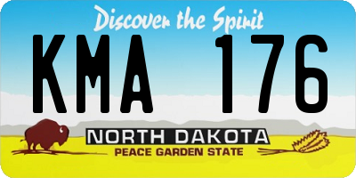 ND license plate KMA176