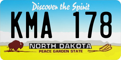 ND license plate KMA178