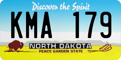 ND license plate KMA179