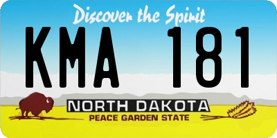 ND license plate KMA181